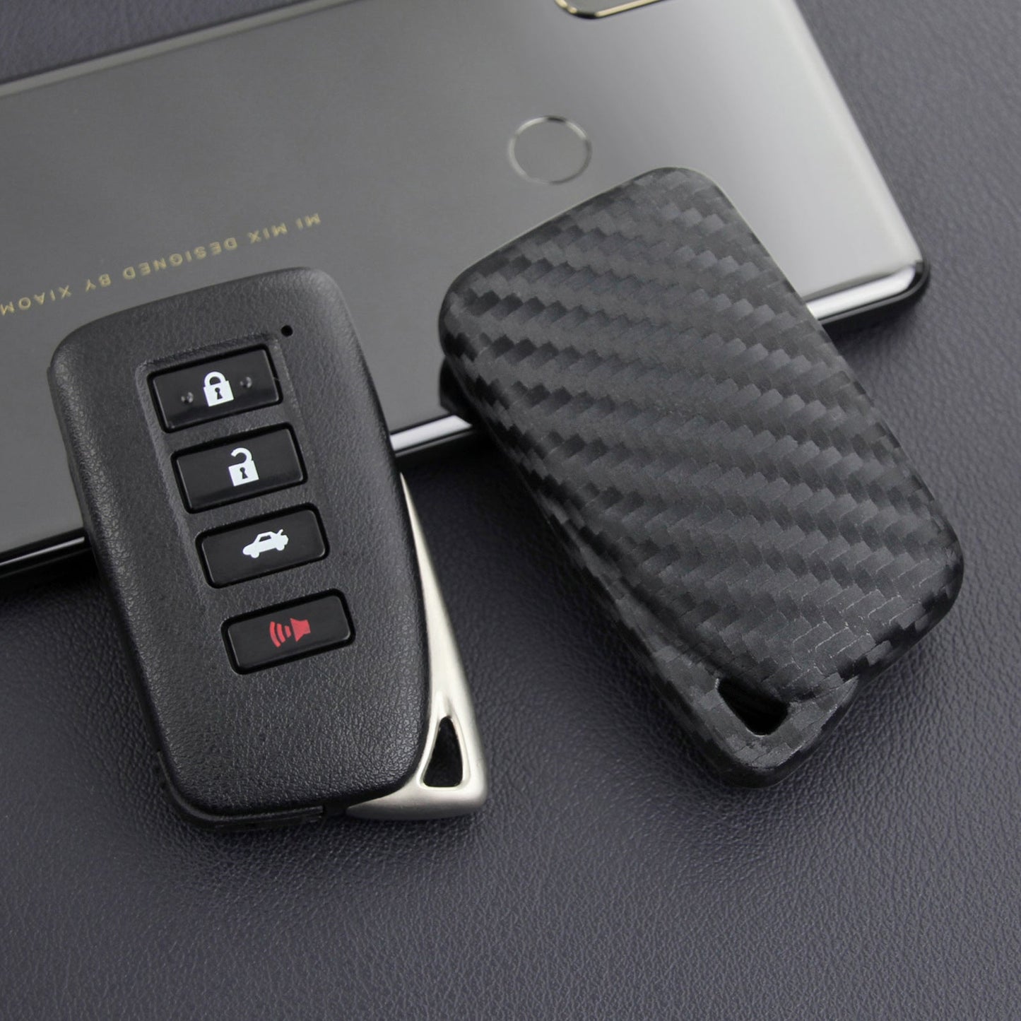 Custodia in pelle e silicone per chiave auto con fibbia per Lexus