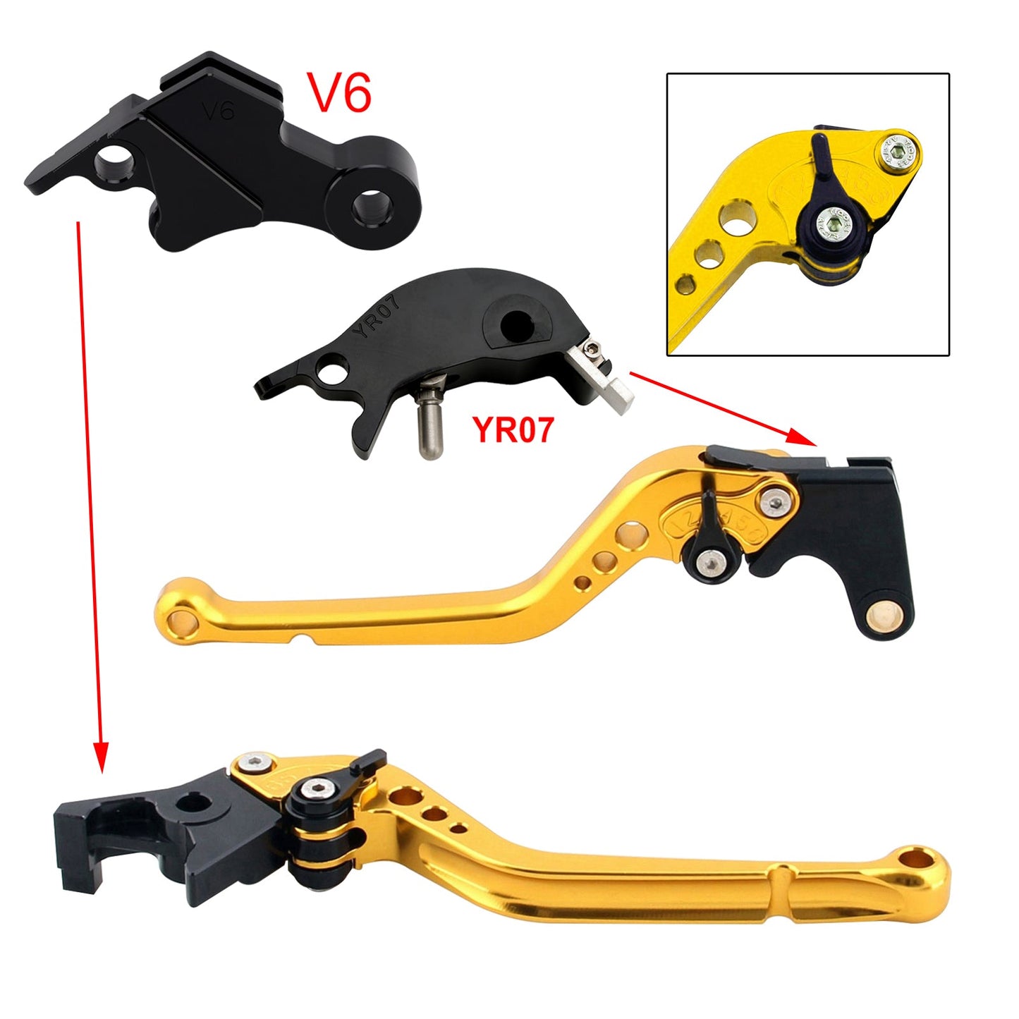Leva frizione freno lunga adatta per YAMAHA XSR900 XSR900GP MT-09 MT-09SP 2024-2025