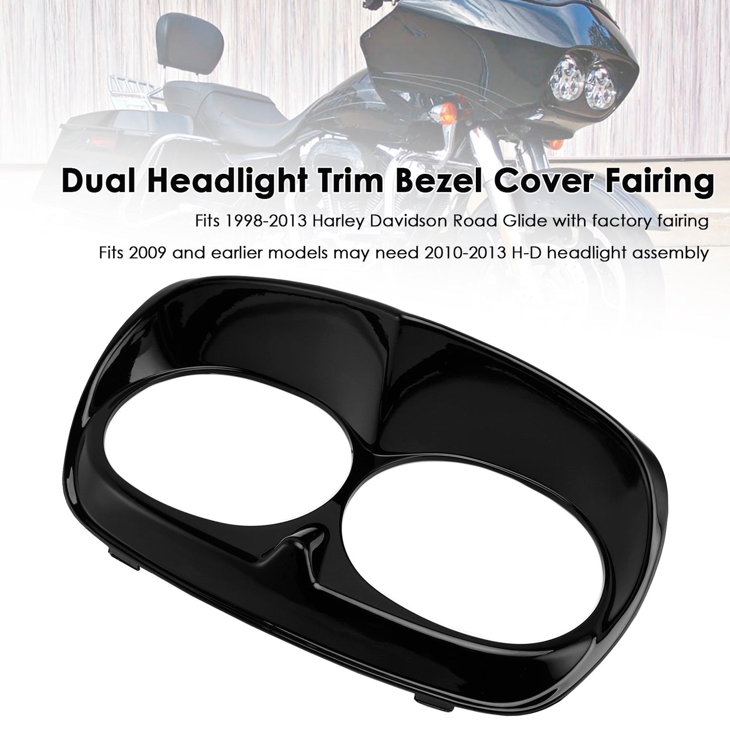 Copertura della cornice del faro anteriore doppio per Road Glide 1998-2013