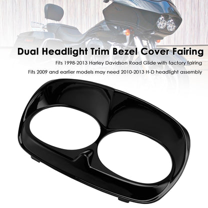 Copertura della cornice del faro anteriore doppio per Road Glide 1998-2013