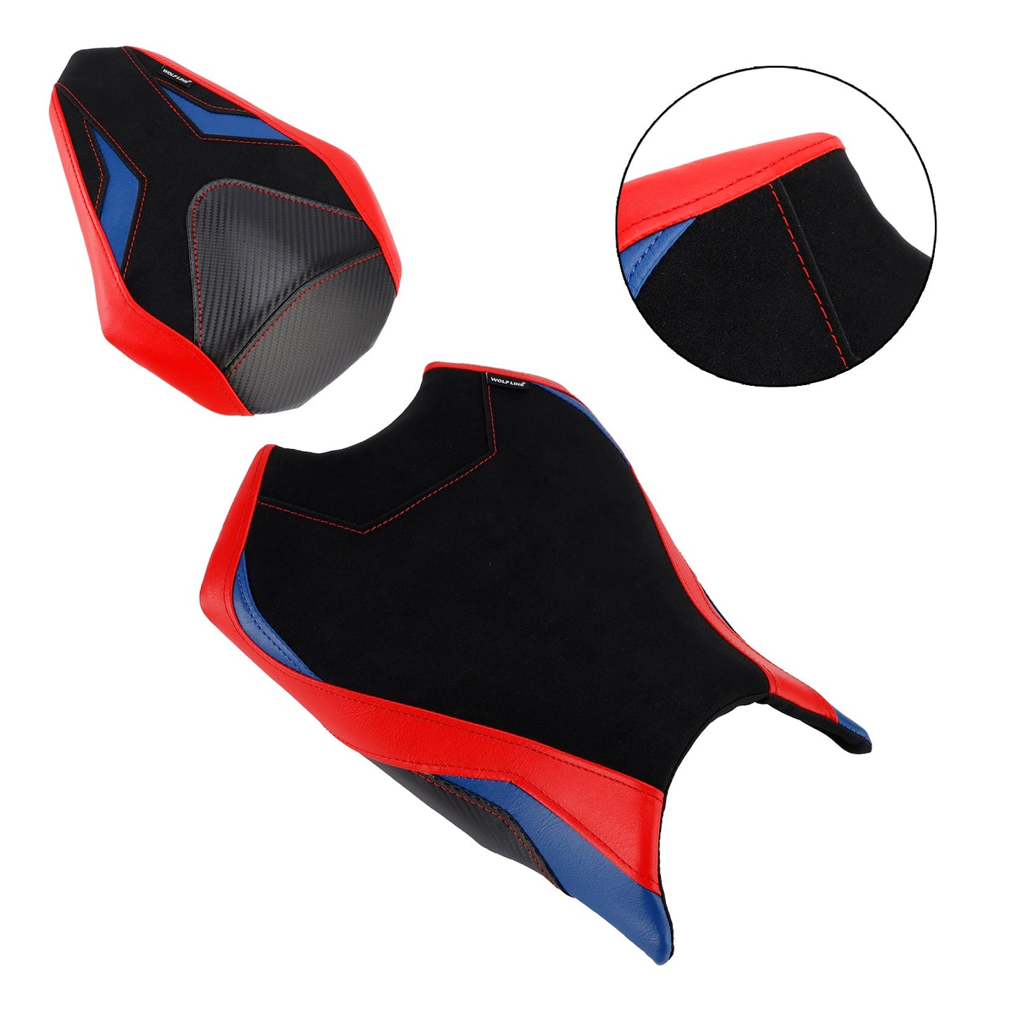 Kit sedile conducente e passeggero per Honda CBR250RR 2017-2024 2023, cuscino posteriore rosso