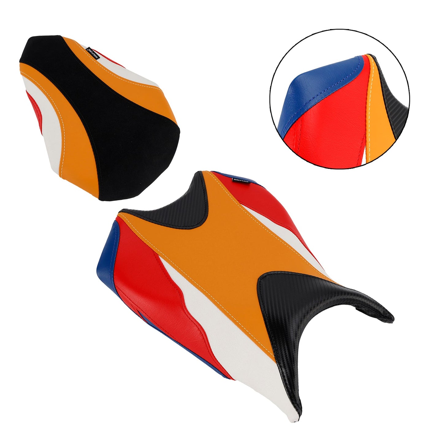 Kit cuscini passeggero anteriore e posteriore Raider per Honda CBR250RR 2017-2024 2023, colore arancione
