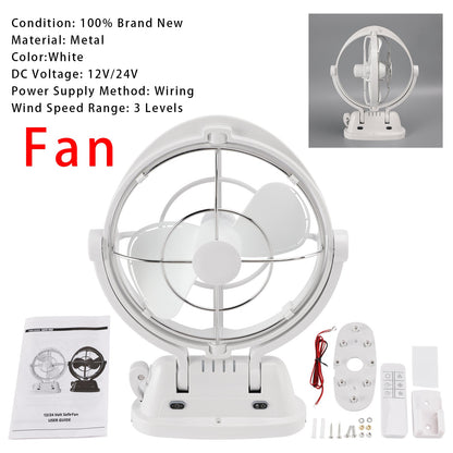Ventola a basso consumo con rilevamento automatico 12V/24V per barche e camper, colore bianco