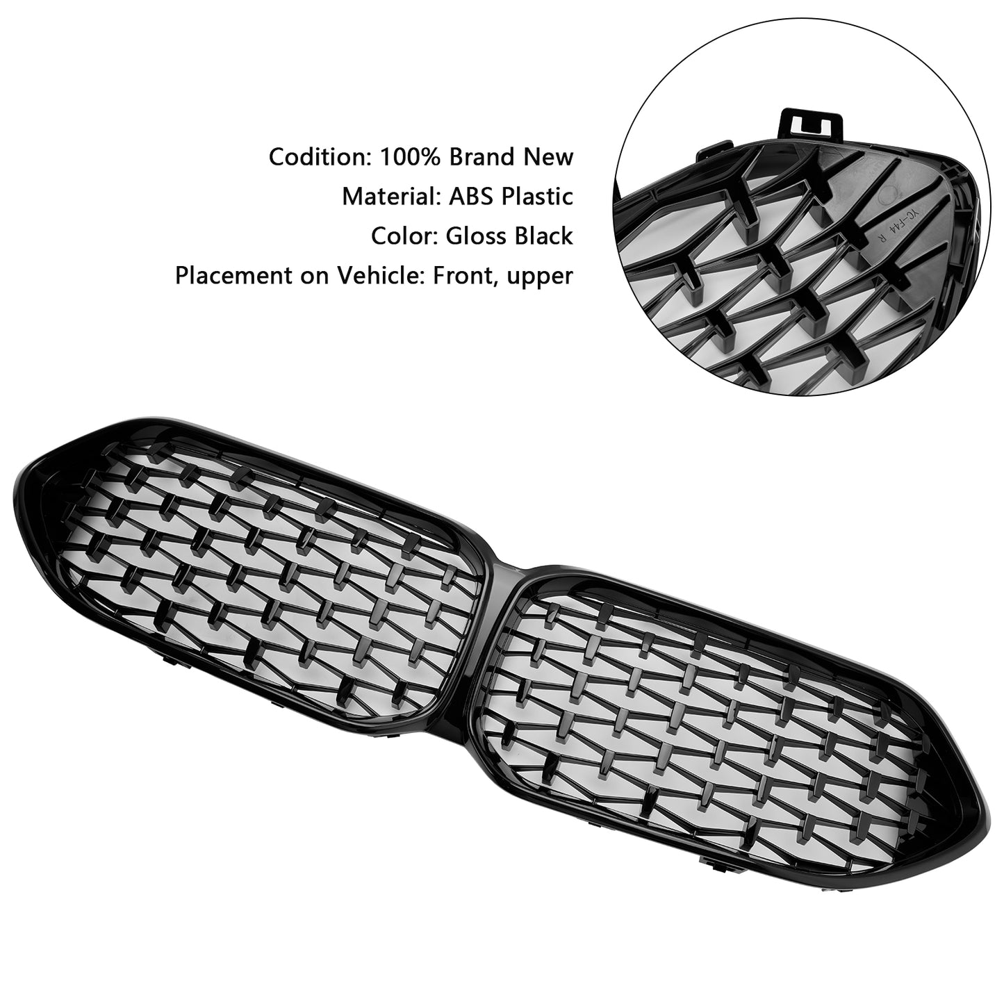 Per 2020 2021 2022 2023 BMW Serie 2 F44 Griglia anteriore nera lucida Coupé M Diamond 51135A39378/51138080494