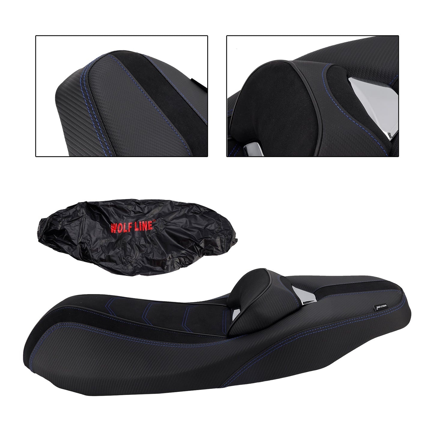 Adatto per Yamaha Nmax155 N-Max 155 2020-2023 Cuscino sedile anteriore Raider per pilota N-Max 155 in PU blu