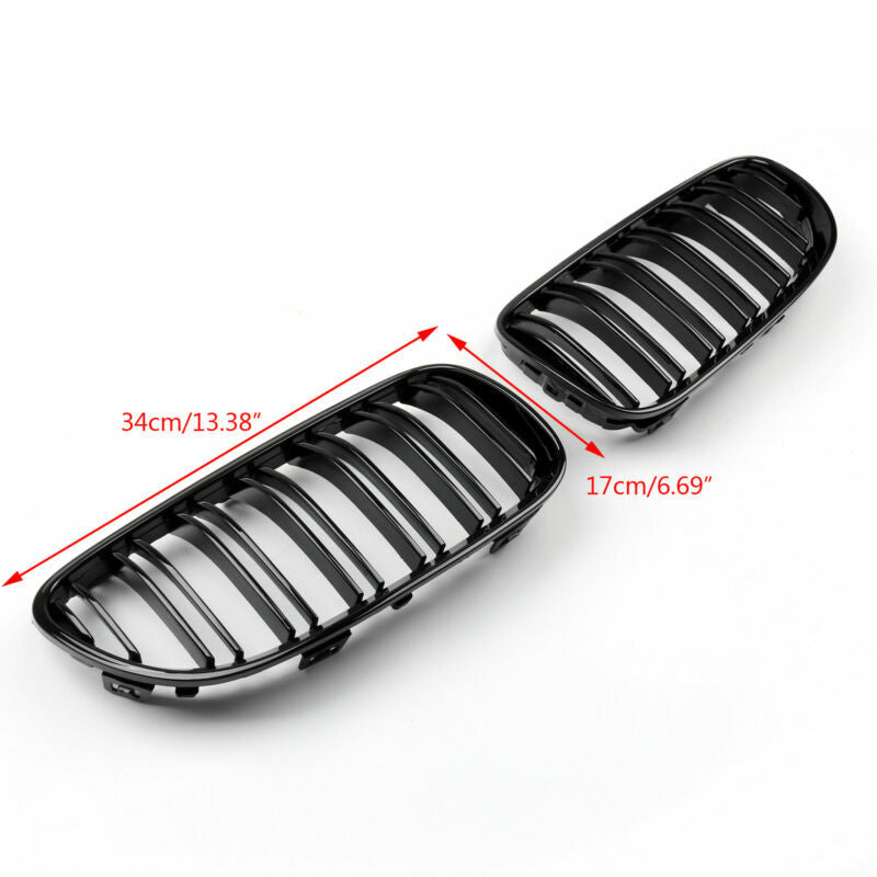 Gloss Black Front Kidney Grille Double Rib Per BMW E92 E93 LCI 2 Doors 2011-2014