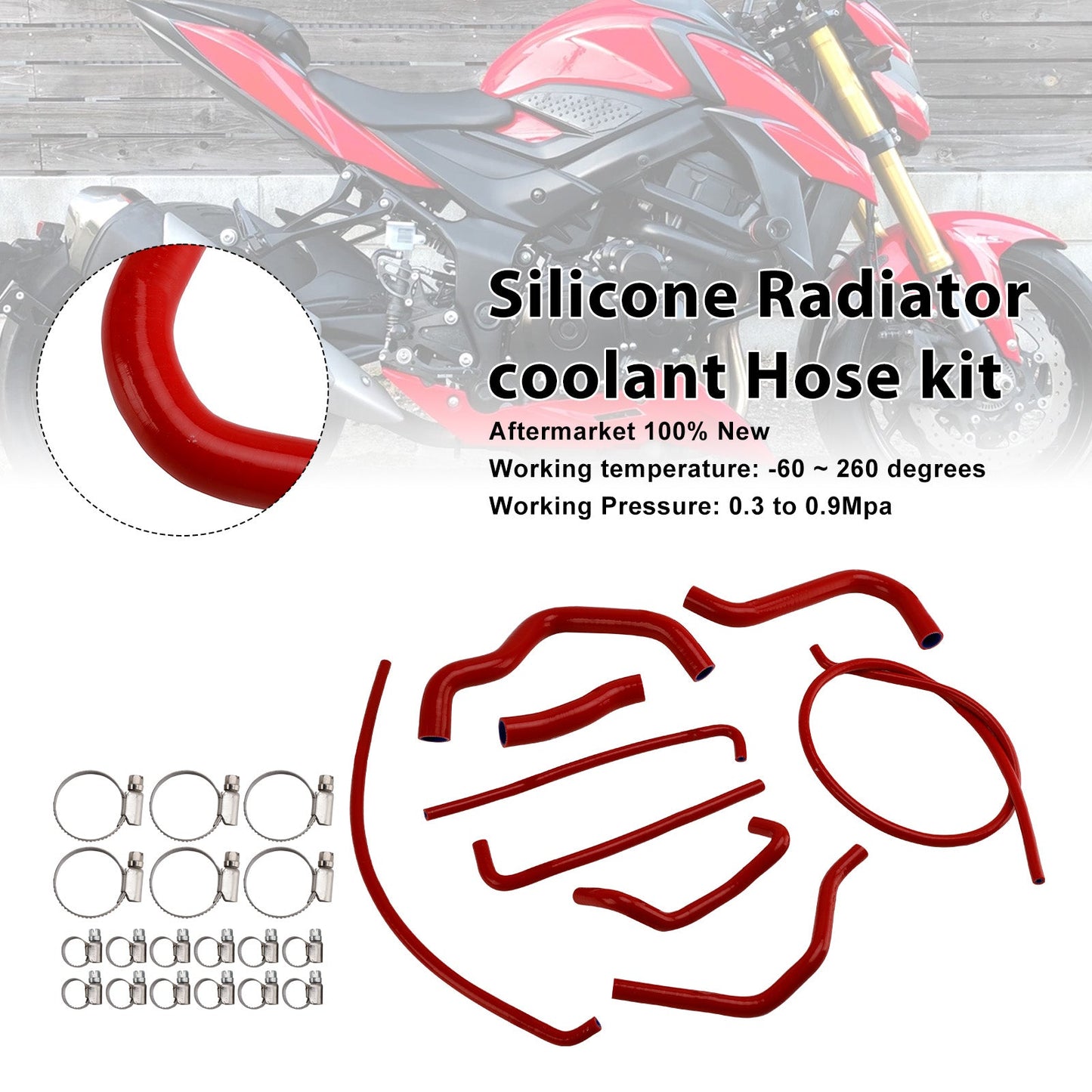 Kit di tubi flessibili in silicone per il liquido di raffreddamento del radiatore per Suzuki GSX-S750/Z 2017-2025