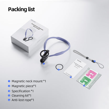 Supporto magnetico per collo con sgancio rapido e assorbimento degli urti per telefono cellulare