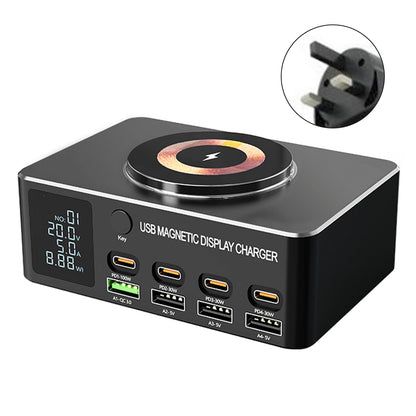 Caricabatterie USB multiporta intelligente per notebook PD100W, caricabatteria rapido da 140 W, Regno Unito