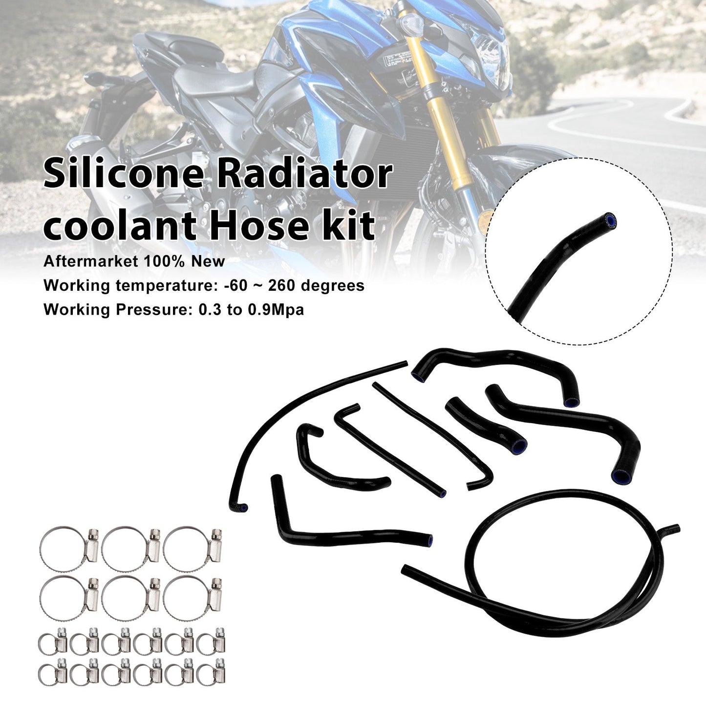 Kit di tubi flessibili in silicone per il liquido di raffreddamento del radiatore per Suzuki GSX-S750/Z 2017-2025