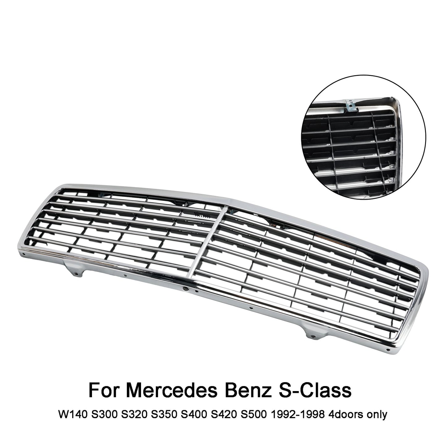 Griglia paraurti anteriore cromata Mercedes Benz Classe S W140 1992-1998