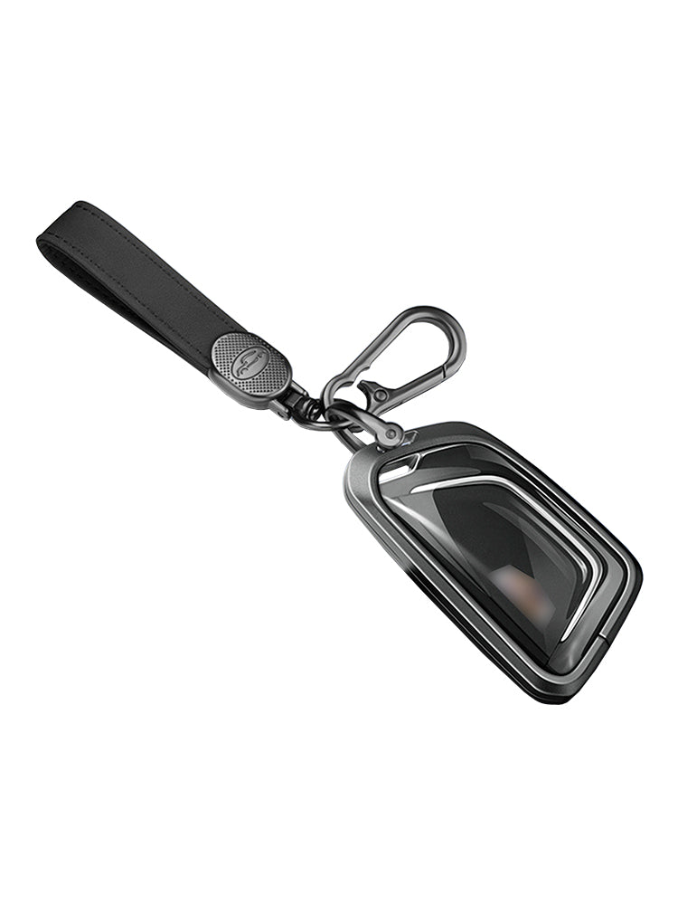 Custodia per chiave auto in TPU nero in lega di alluminio con fibbia per Cadillac