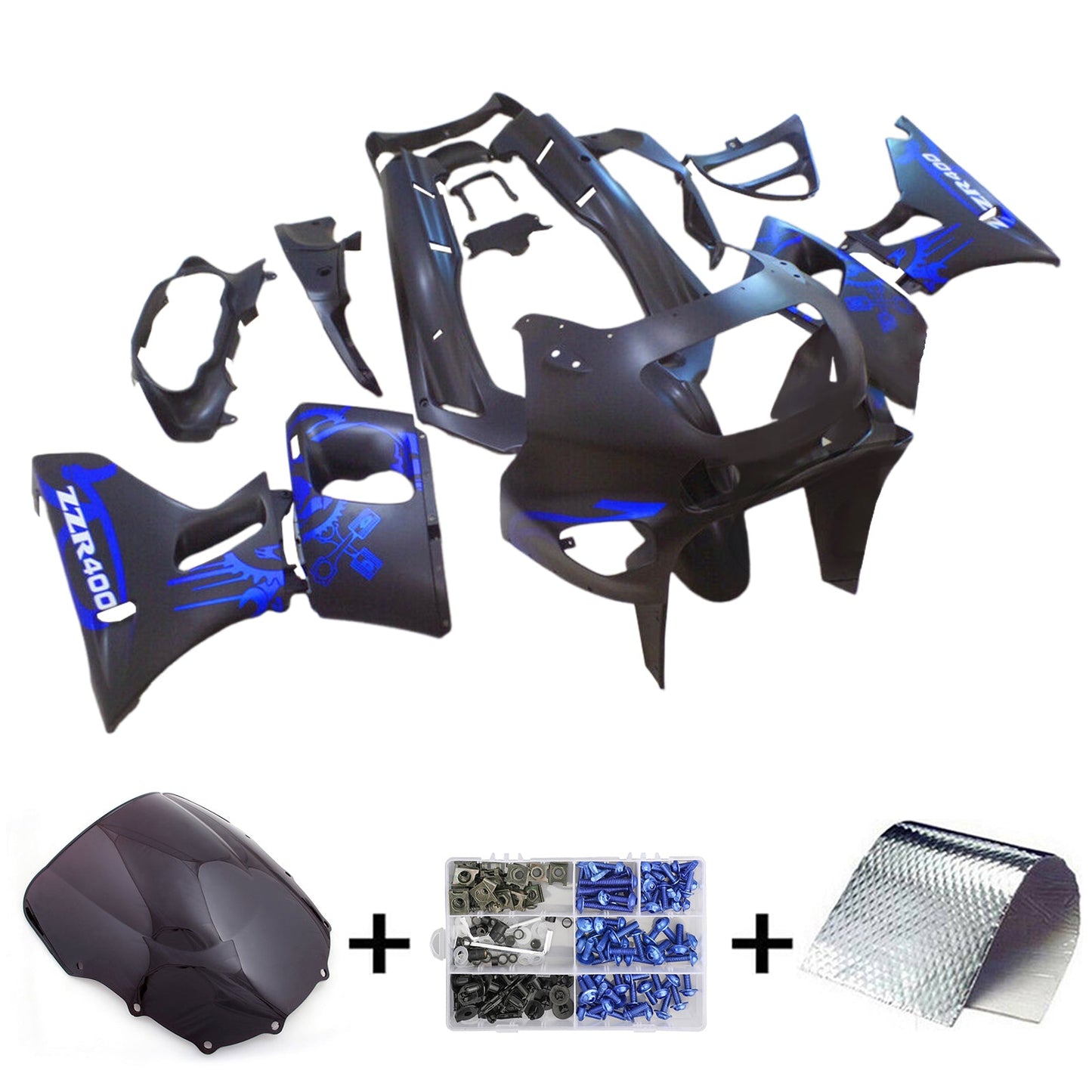 1993-2007 Kawasaki ZZR400 1998-2003 ZZR600 Kit carenatura iniezione Carrozzeria Plastica ABS