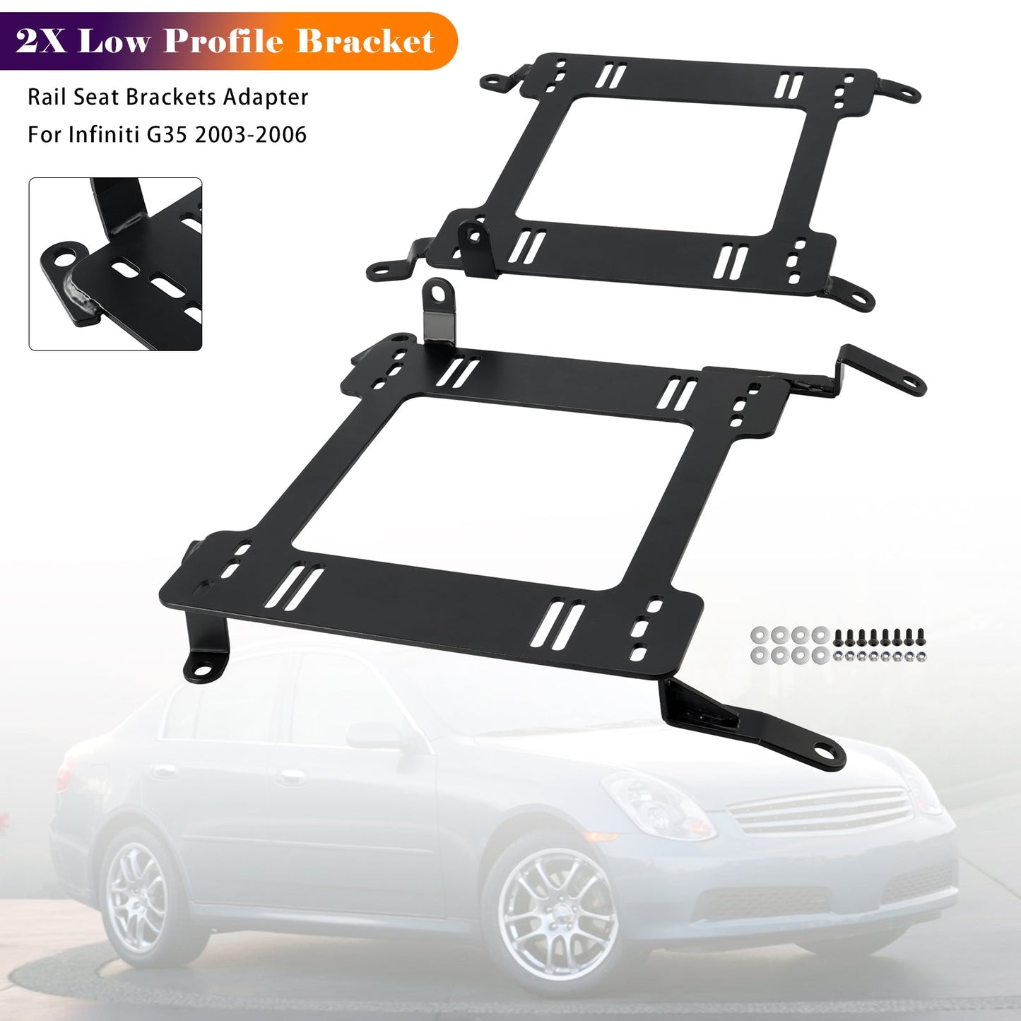Adattatore per staffa per sedile a binario a basso profilo Infiniti G35 2X 2003-2006