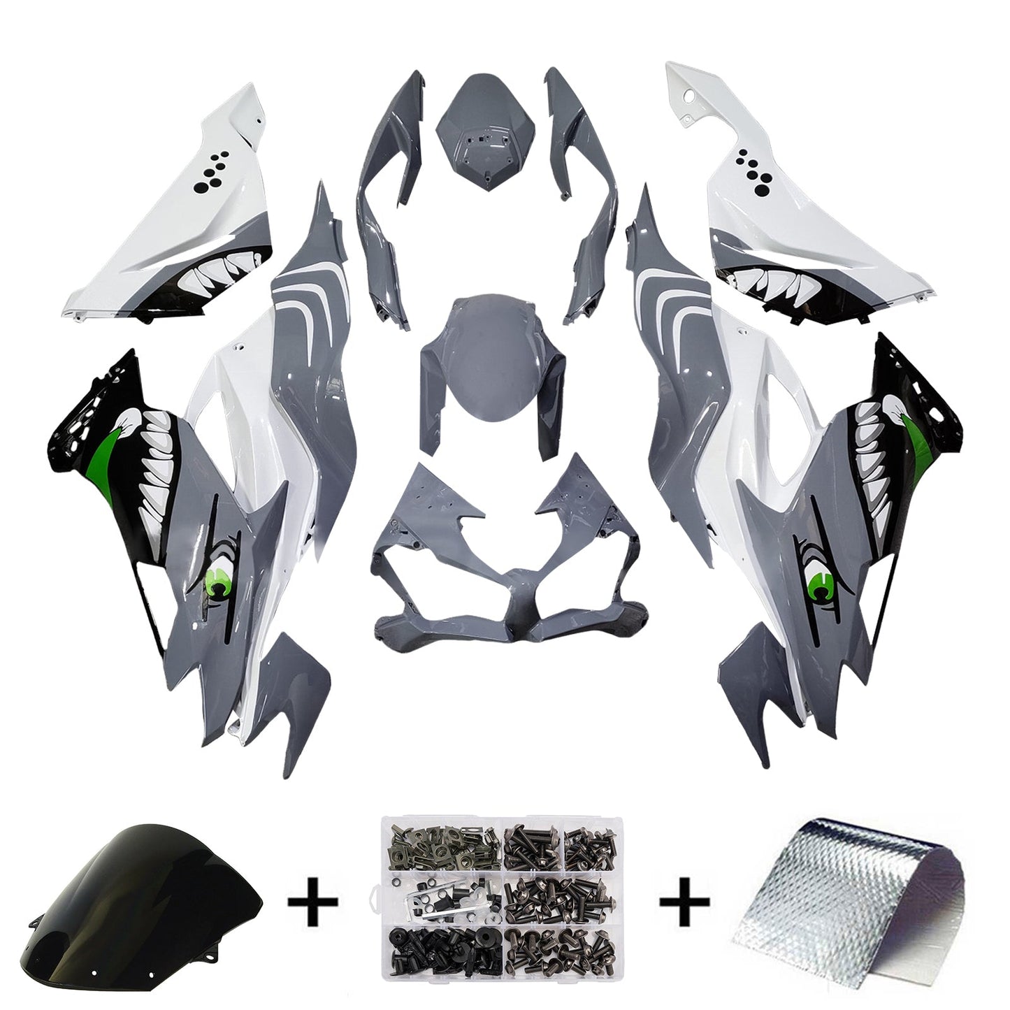Kit carenatura iniezione in plastica ABS adatto per Kawasaki ZX6R 2019-2023