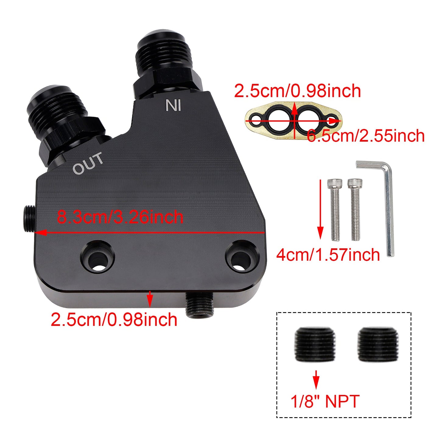 Kit adattatore per radiatore dell'olio motore Corvette GM LS LS1 LS2 LS3 LS6 (confezione da 5) 2005-2019