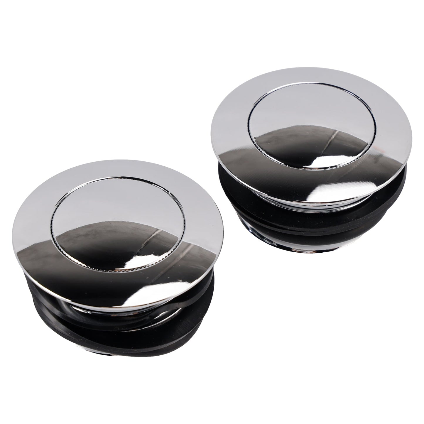 Set di tappi serbatoio a vite in alluminio billet cromato per Touring Softail Dyna