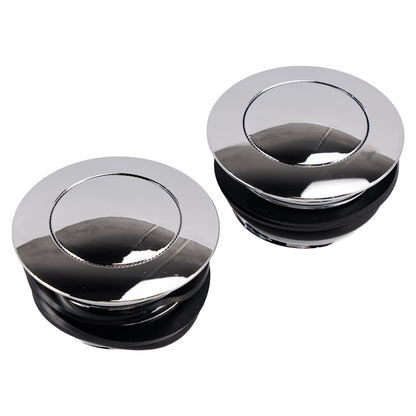Set di tappi serbatoio a vite in alluminio billet cromato per Touring Softail Dyna