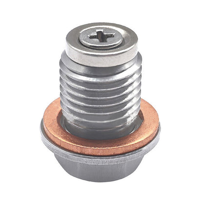 Tappo di scarico olio magnetico universale per motore auto M14x1.5 con vite e dado.