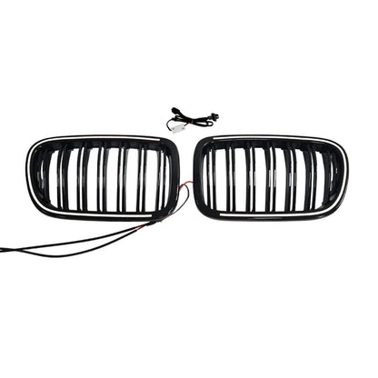 Griglia anteriore a doppio rene nera per paraurti, compatibile con BMW X3 F25 2011-2014.
