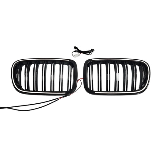 Griglia anteriore a doppio rene nera per paraurti, compatibile con BMW X3 F25 2011-2014.