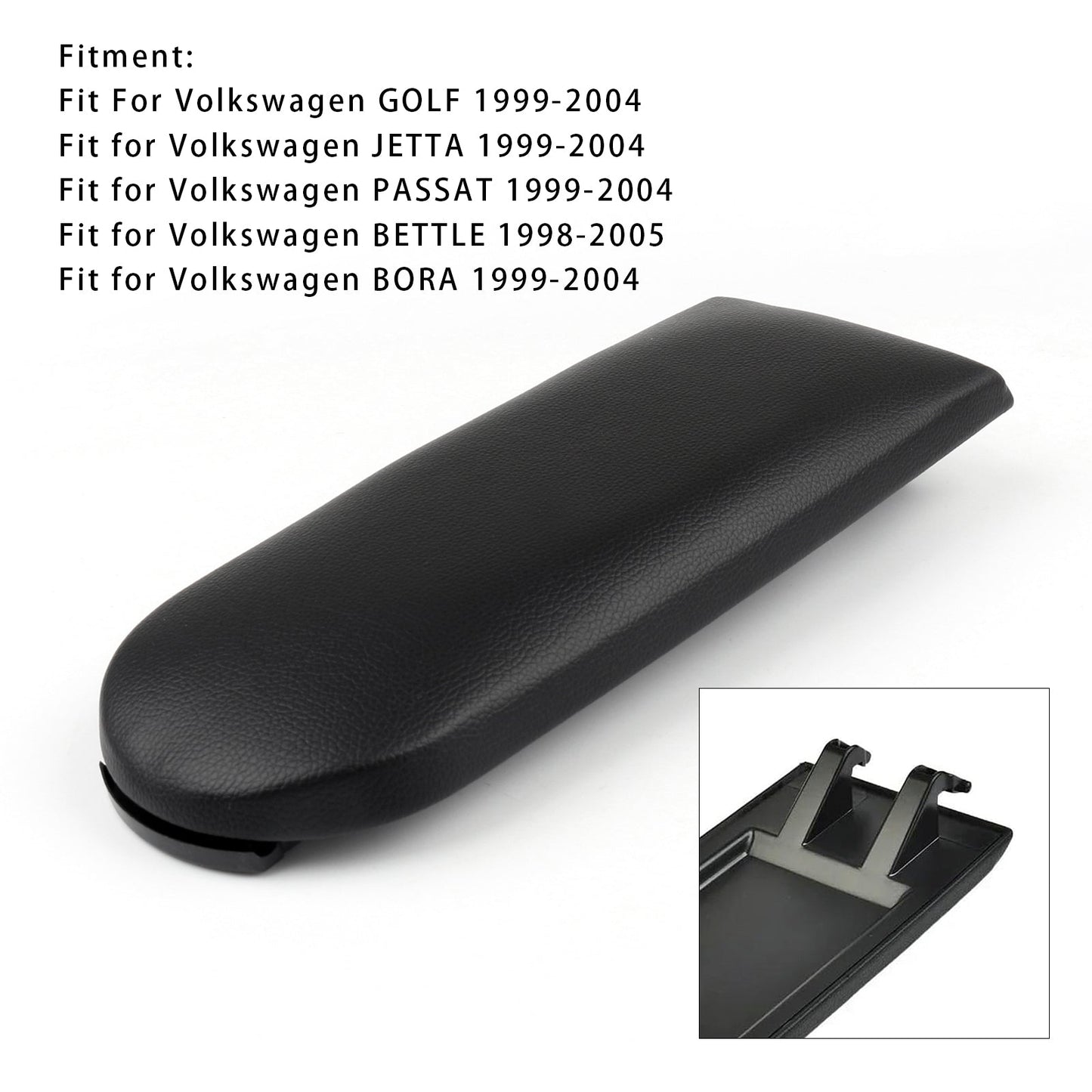 Coperchio della console centrale del bracciolo in pelle nera per VW MK4 Jetta Bora Golf 18D867173