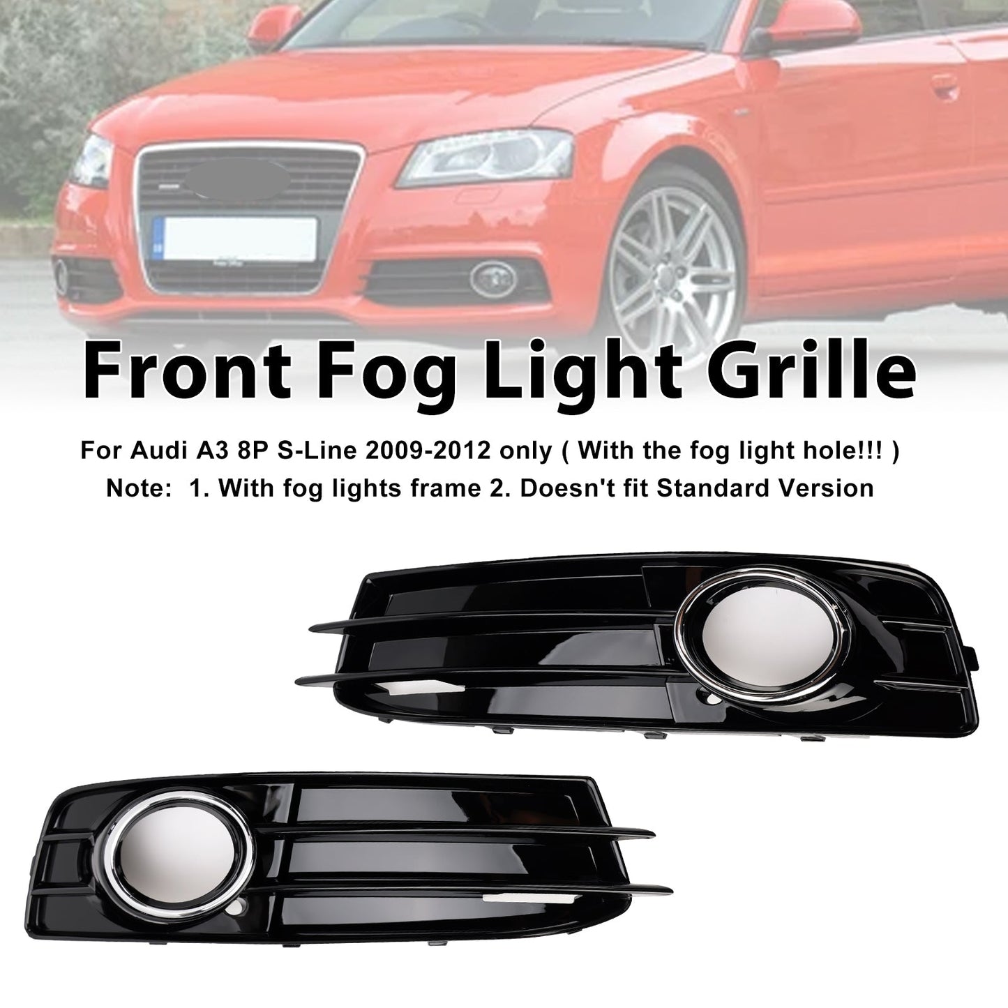 Griglia paraurti anteriore inferiore Audi A3 S-Line S3 2009-2012, copertura fendinebbia 8P0807682 8P0807681