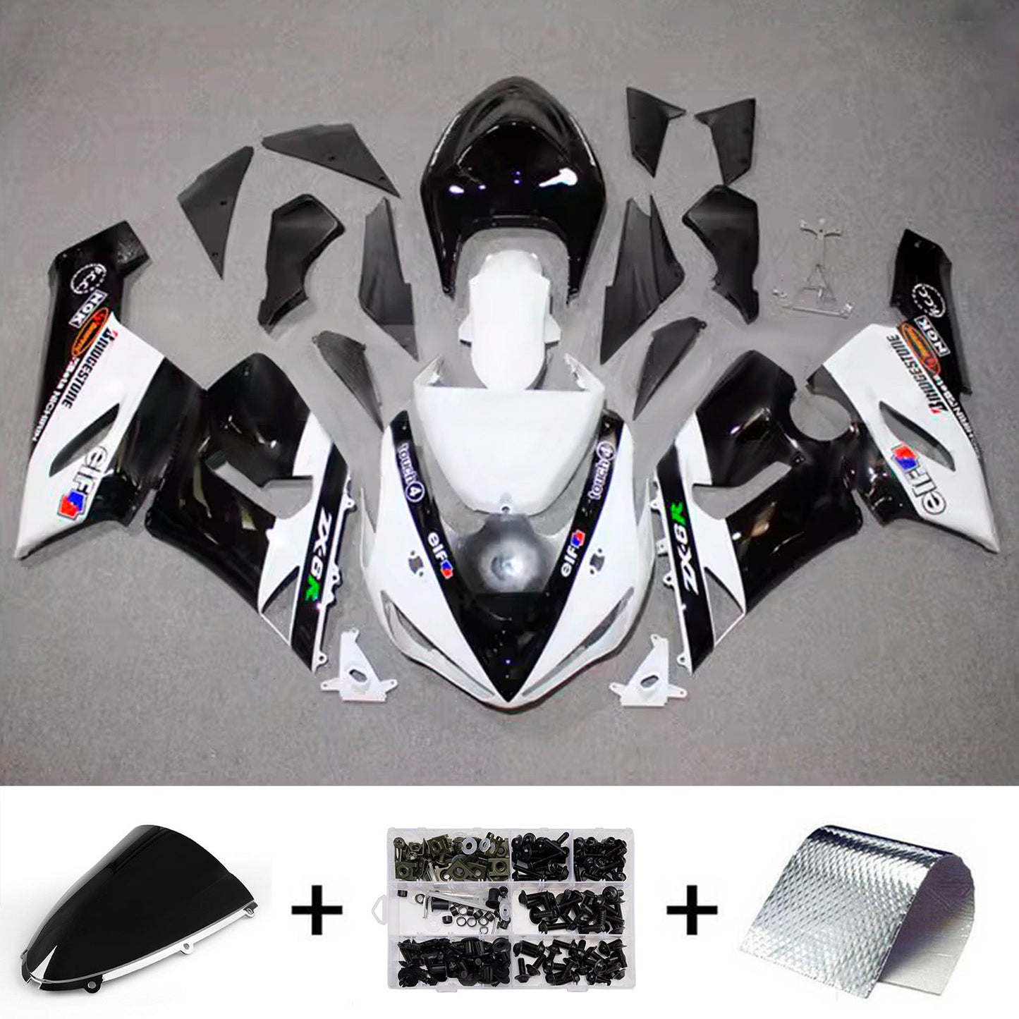 Kit carenatura iniezione in plastica ABS adatto per Kawasaki ZX6R 636 2005-2006