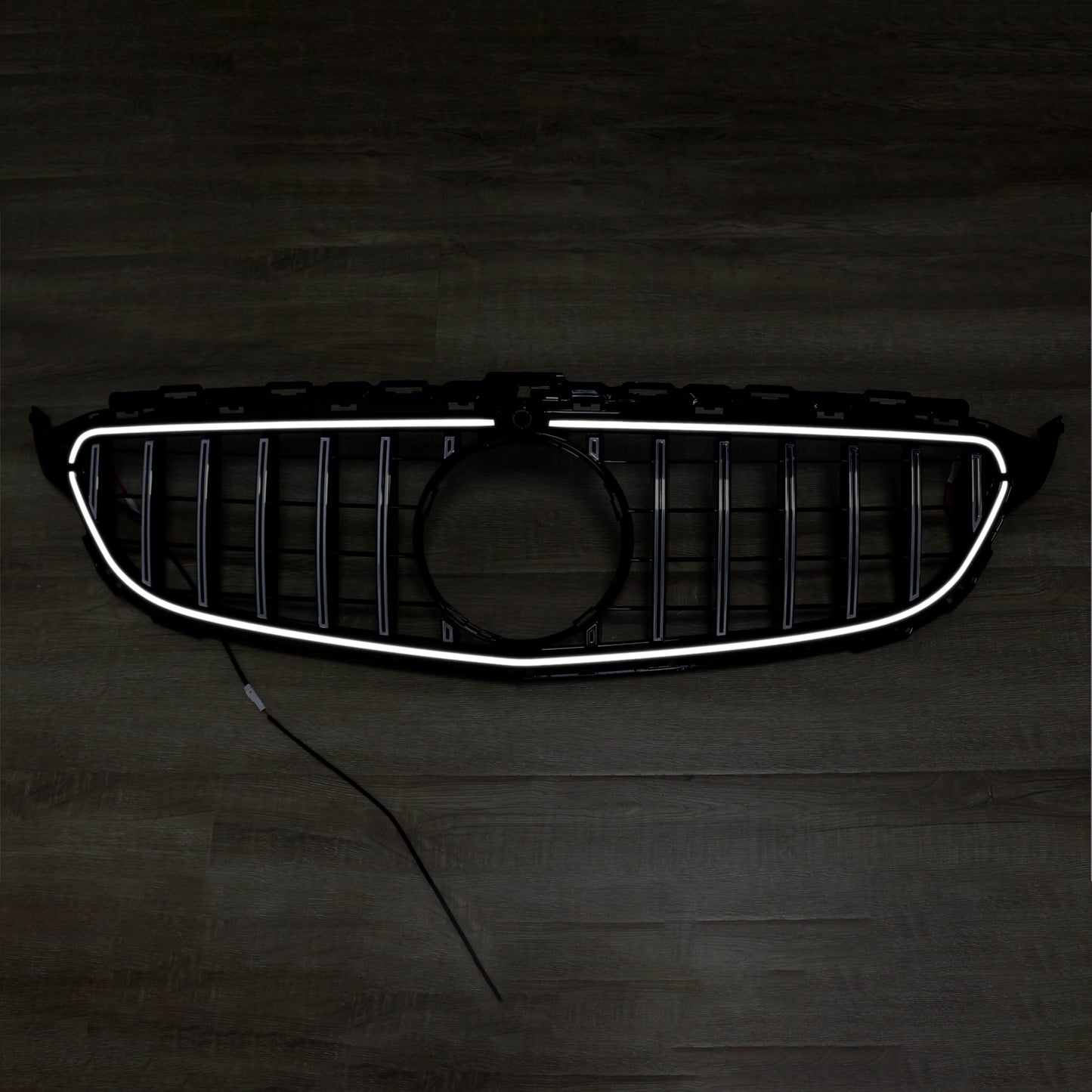 Per Mercedes W205 C250 C300 2015-2021 W/LED Griglia paraurti anteriore cromata