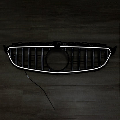 Per Mercedes W205 C250 C300 2015-2021 W/LED Griglia paraurti anteriore cromata