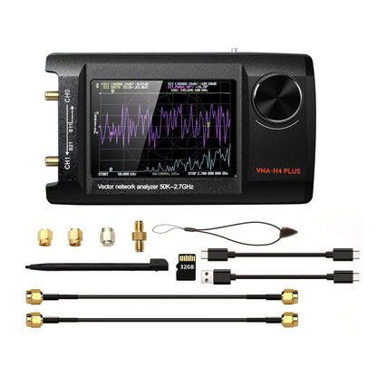 Analizzatore di rete vettoriale portatile NanoVNA Plus da 4 pollici aggiornato da 50 kHz a 2,7 GHz