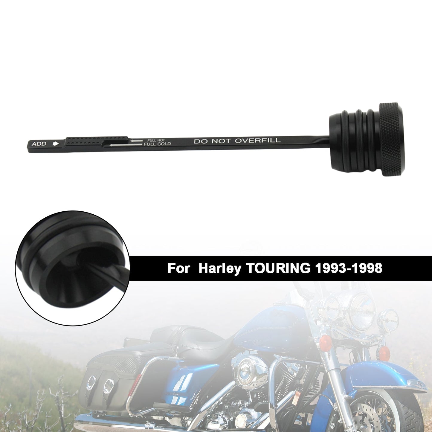 Tappo del tappo del serbatoio dell&#39;astina di livello dell&#39;olio Harley TOURING FLHT FLHS FLTC 1993-1998 0710-0002