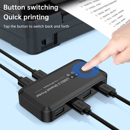 Dispositivo di condivisione stampante con switch USB 3.0 a 2 ingressi e 4 uscite, condivisione di due computer