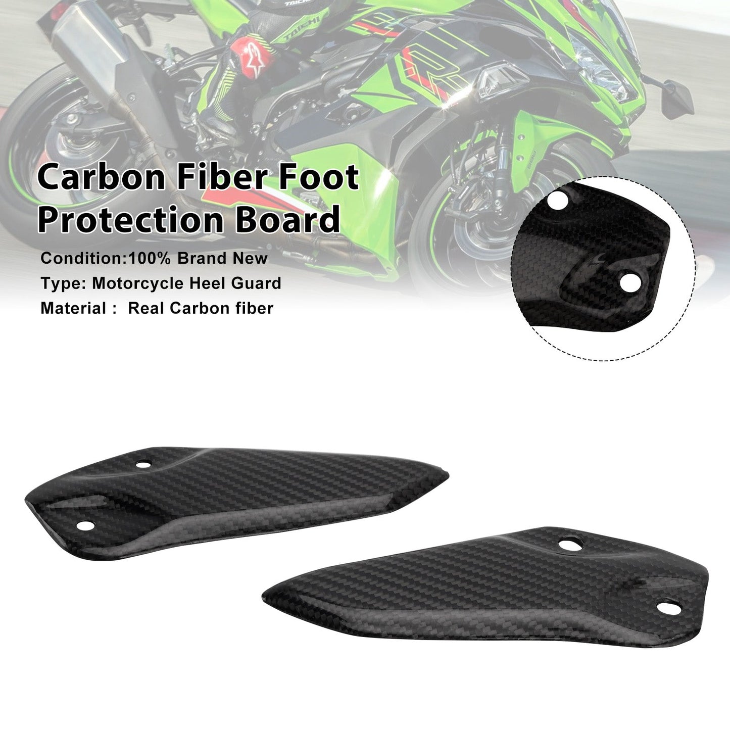 Protezione per piedi in vera fibra di carbonio per Kawasaki ZX-4R ZX-4RR ZX-25R