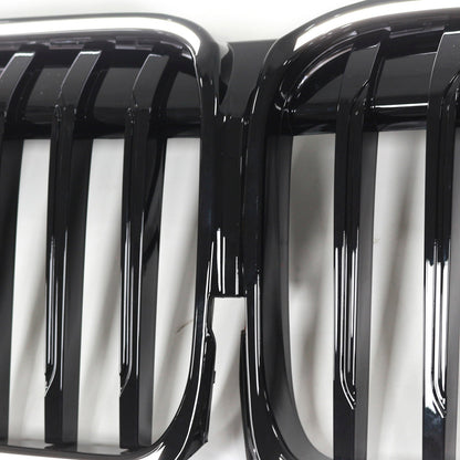 Griglia anteriore nera lucida a lamelle singole BMW Serie 7 G12 passo lungo 2019-2022