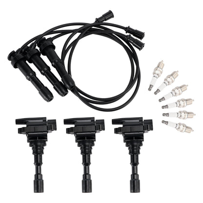 Kia Sorento 3.5L V6 2003-2006 3 bobine di accensione e 6 candele e 3 set di cavi UF431