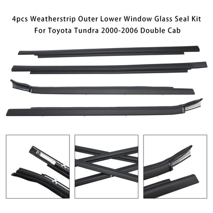 2000-2006 Toyota Tundra Double Cab 4 pezzi Guarnizione Finestra inferiore esterna 75720-0C010