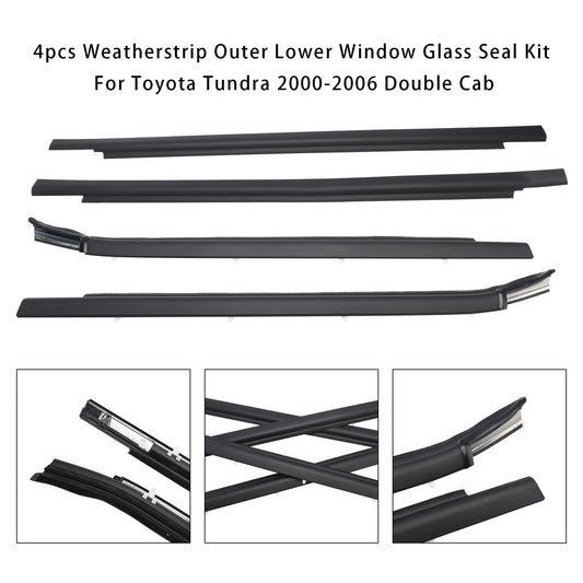2000-2006 Toyota Tundra Double Cab 4 pezzi Guarnizione Finestra inferiore esterna 75720-0C010