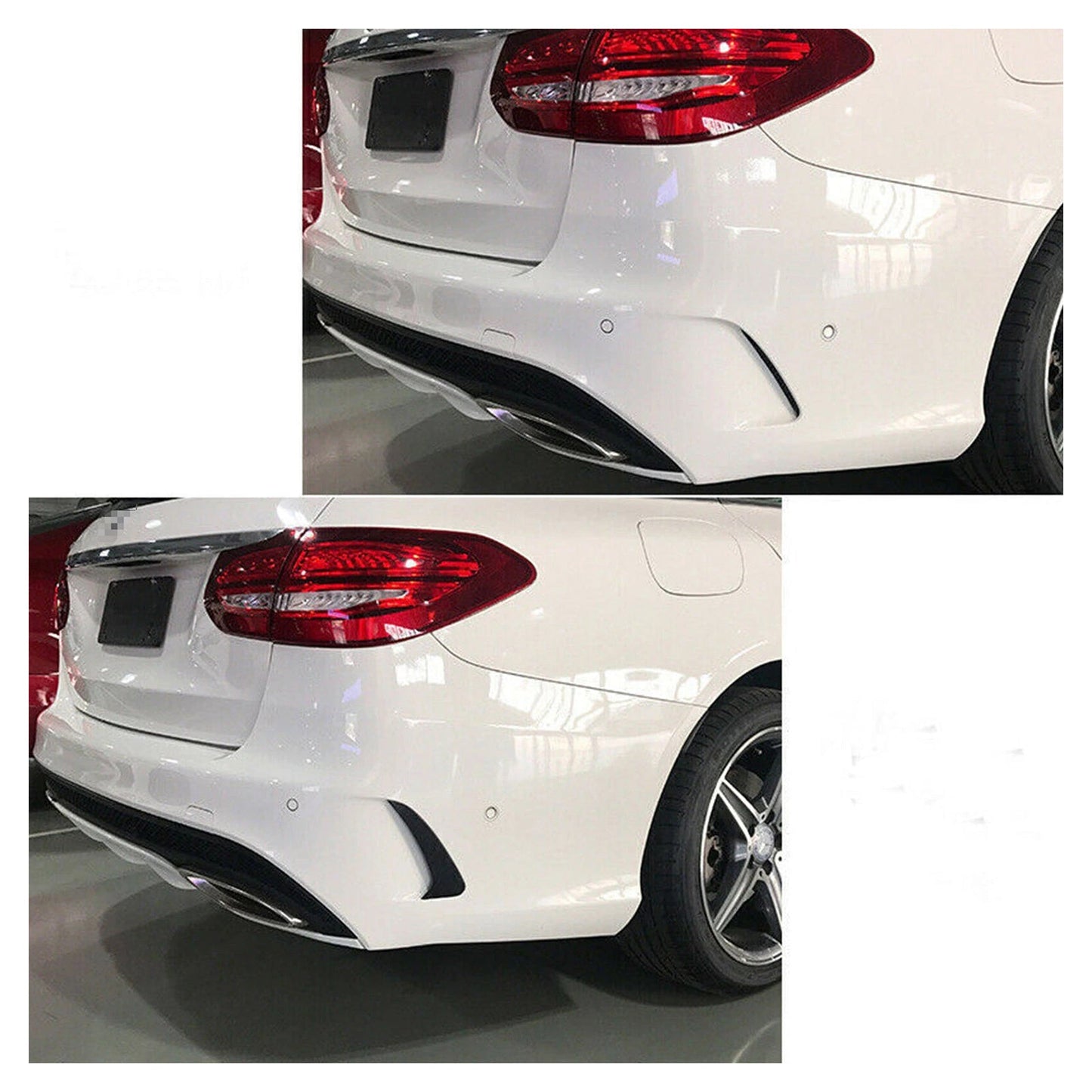Copertura della presa d'aria posteriore nera lucida per Mercedes Classe C W205 C43 C63 2014-2019