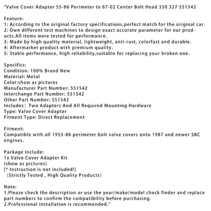 Adattatore coperchio valvola 1955-1986 perimetro a 1987-2002 testa bullone centrale 350 327 551542