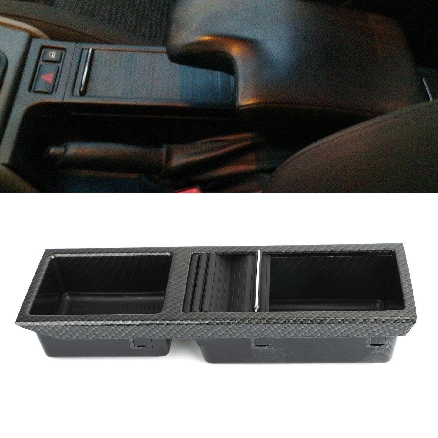 1998-2007 BMW E46 Serie 3 Portacoppa di stoccaggio della console centrale anteriore in carbonio