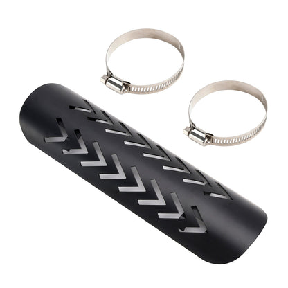 Copertura deflettore di calore per tubo di scarico in acciaio cromato per moto e scooter, colore: Nero
