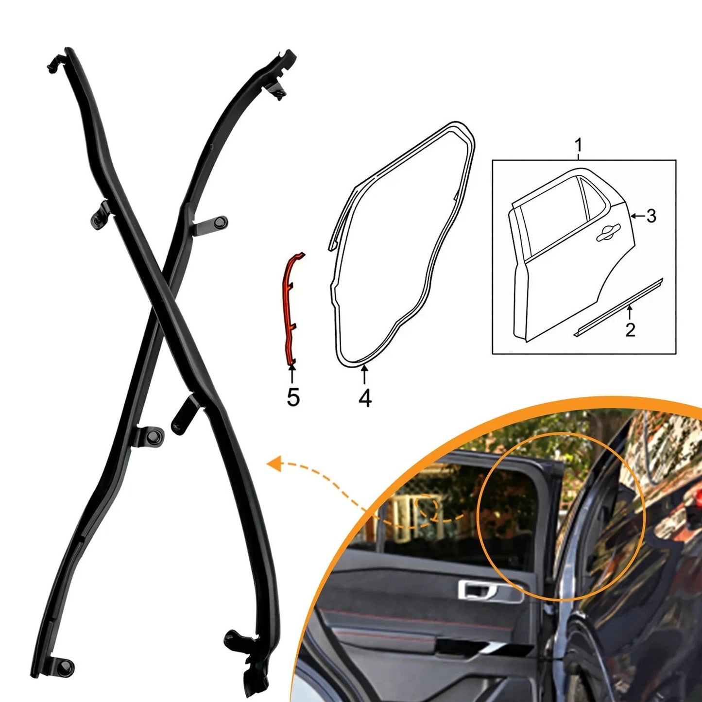 Guarnizione porta sinistra e destra Ford Explorer 2011-2019 BB5Z7825324B 25B