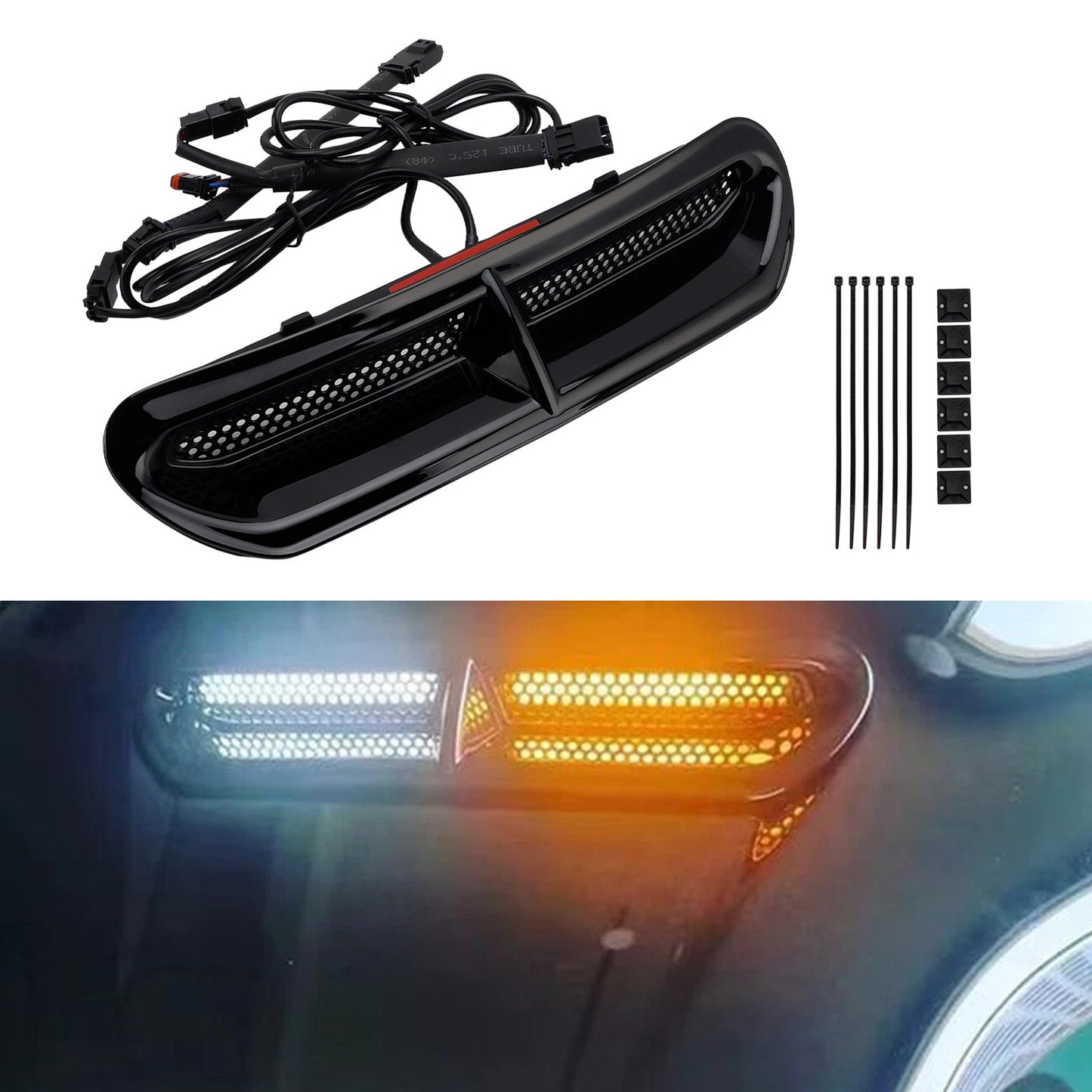 Luce LED per presa d'aria anteriore per Touring Street Glide 2014-2024
