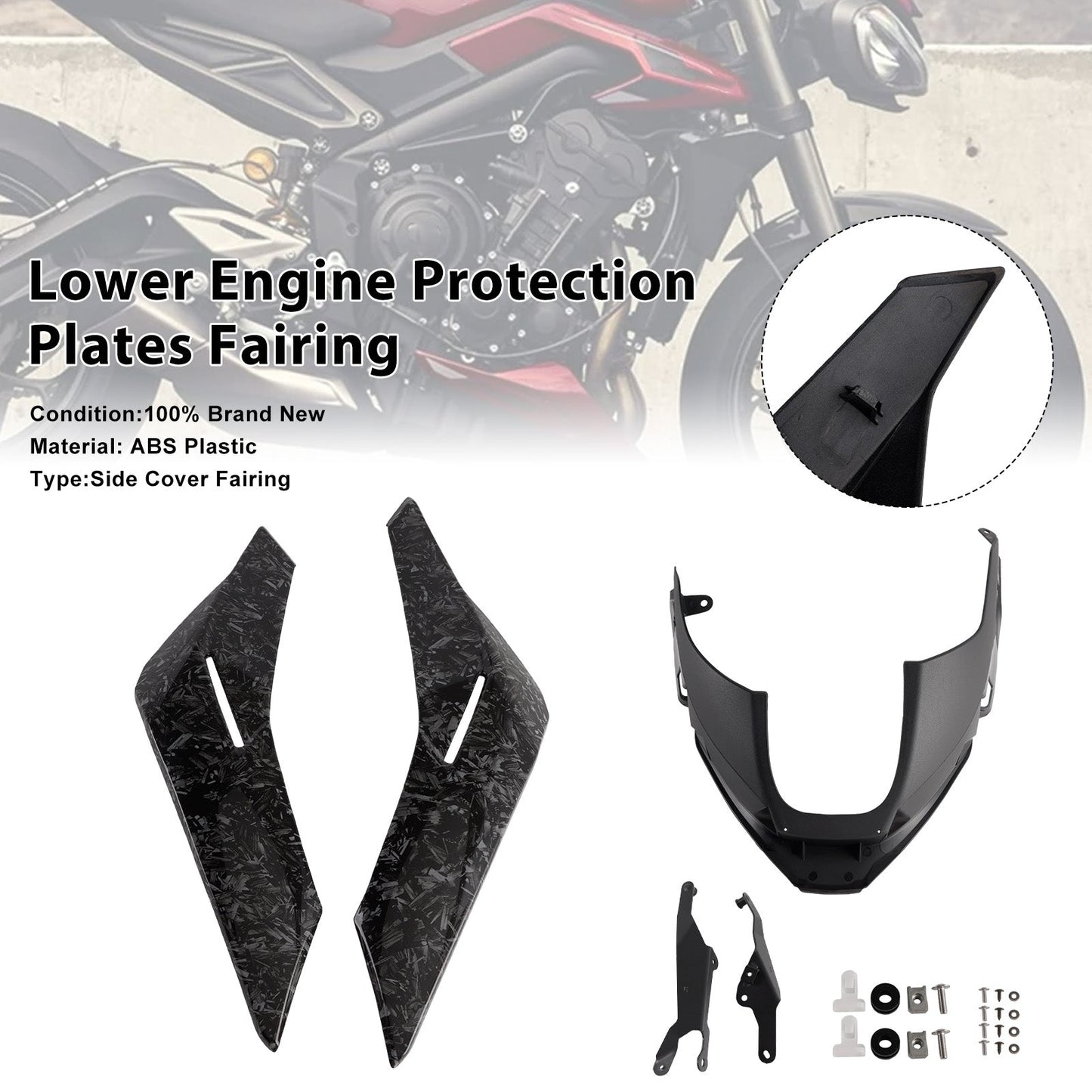 Pannelli inferiori del motore Street Triple 765 R/RS 2023-2025, carenatura protettiva
