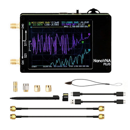 Analizzatore di rete vettoriale portatile NanoVNA Plus da 2,8 pollici aggiornato da 50 kHz a 2,7 GHz