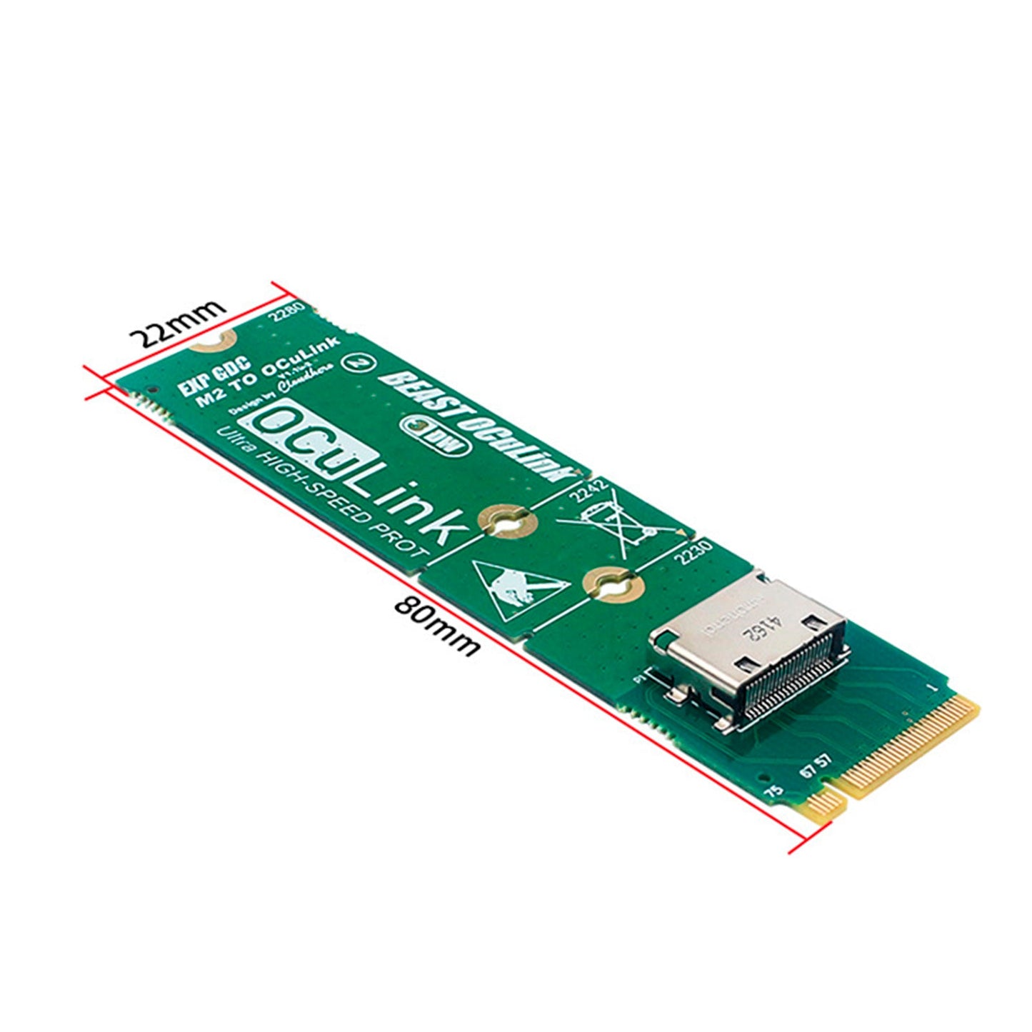 Scheda adattatore da M.2 a OCuLink Scheda di conversione dell'interfaccia da M.2 M KEY a OCULINK