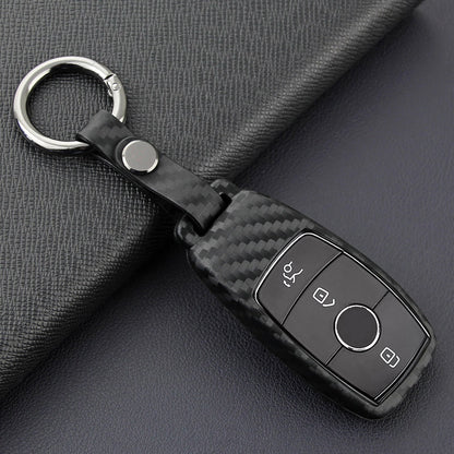 Custodia in silicone e pelle per chiave auto con fibbia per Mercedes-Benz E