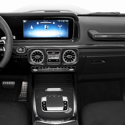 Set di pannelli di rivestimento interno per cruscotto in fibra di carbonio a secco per Mercedes W465 G550 G580 G63, 2025+