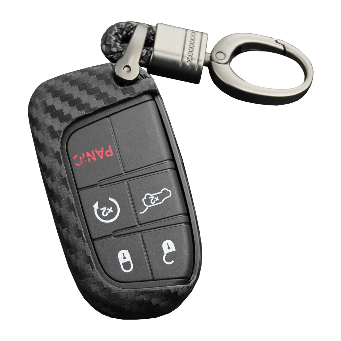 Custodia in similpelle e silicone per chiave auto con fibbia per Jeep